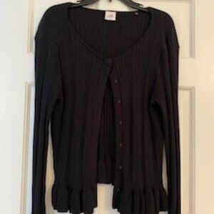 Black Ruffle Party Cardigan